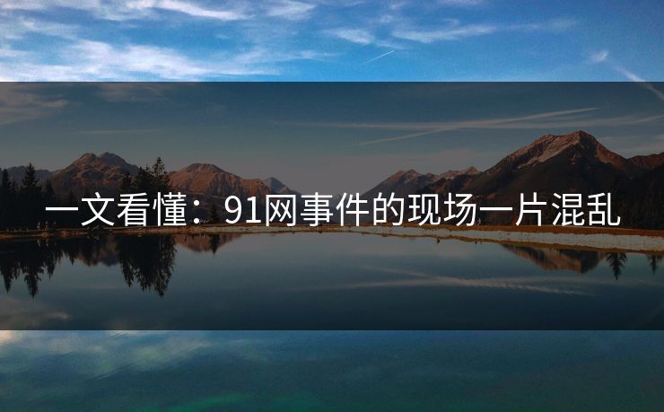 一文看懂：91网事件的现场一片混乱