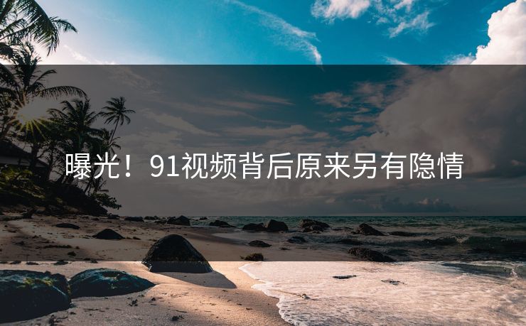 曝光！91视频背后原来另有隐情