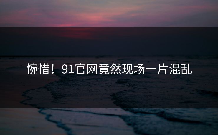 惋惜！91官网竟然现场一片混乱