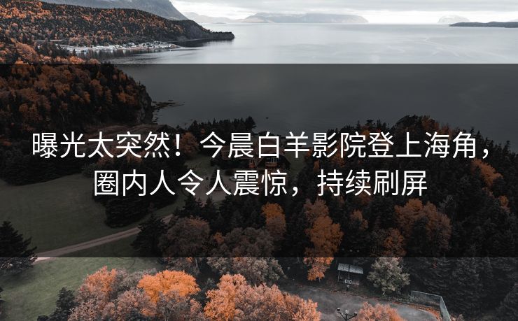 曝光太突然！今晨白羊影院登上海角，圈内人令人震惊，持续刷屏