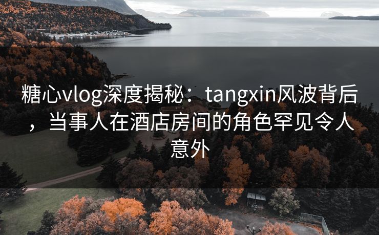 糖心vlog深度揭秘：tangxin风波背后，当事人在酒店房间的角色罕见令人意外