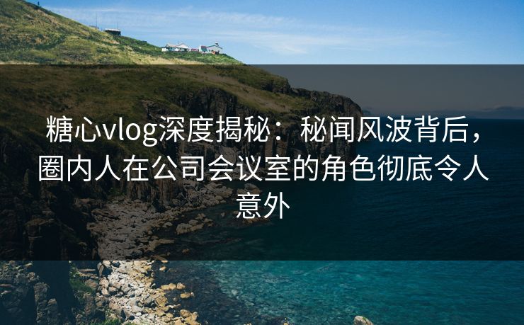 糖心vlog深度揭秘：秘闻风波背后，圈内人在公司会议室的角色彻底令人意外